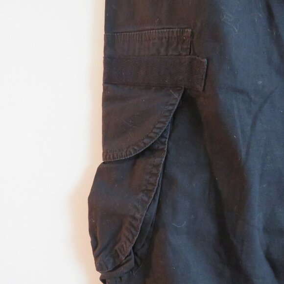 XCVI Black Straight Leg Cotton Cargo Pants Pockets Grunge Goth Alt - Picture 15 of 16